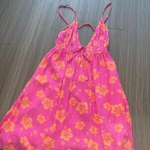 Garage Pink and Orange Floral Dress, Size S